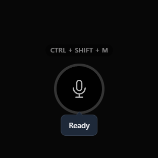 WhisperHook settings menu with model and language selection